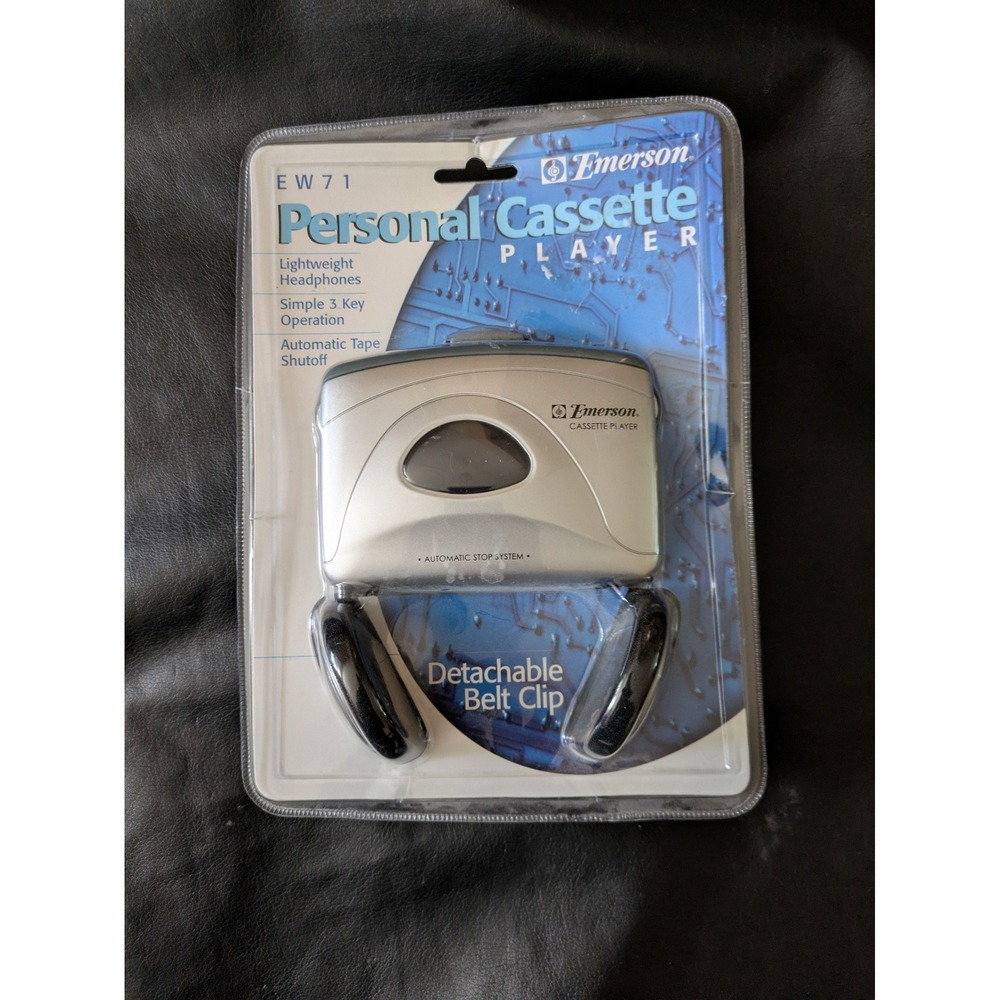 Emerson EW71 Personal Cassette Player Portable Tape Player with Headphones NEW